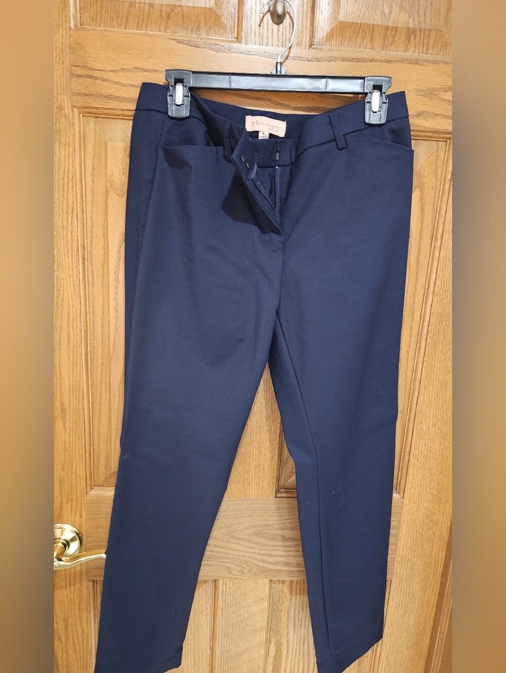 Philosophy Navy Straight-Leg Trousers